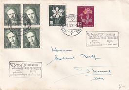 Pro Juventute Brief von 1947 mit Flagge Mustermesse Basel