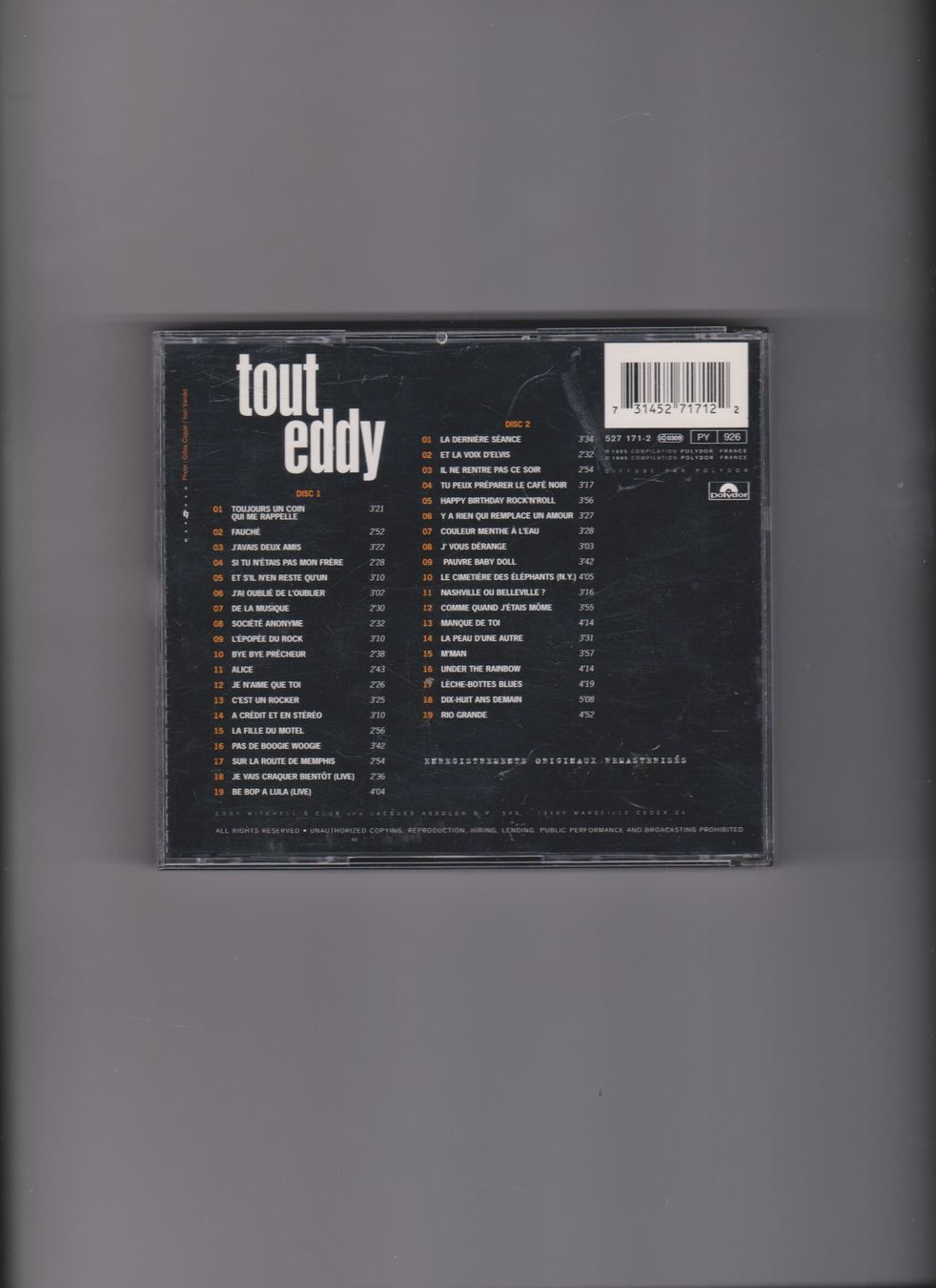 CD: Tout Eddy - Double CD -  Eddy Mitchell – Usato da Bex venduto da Canouille 1