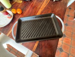 Plat grill en fonte émaillée, 32 × 22 cm