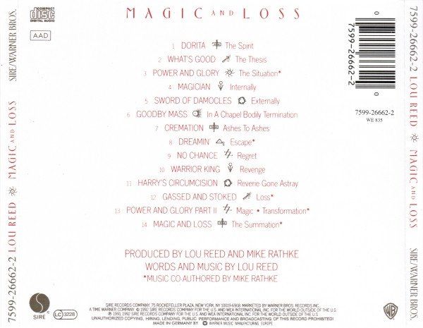 CD: CD Lou Reed - Magic and loss (1992) – Usato da Möriken AG venduto da mineralia 1