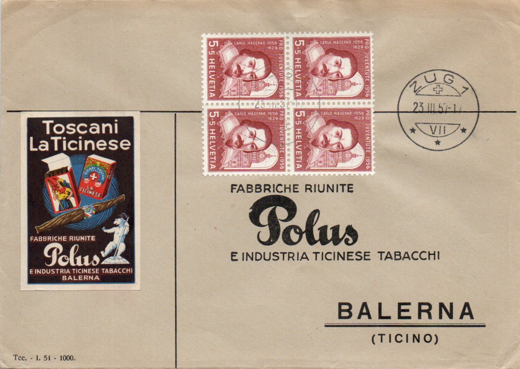 Tutti i francobolli: POLUS - Industria di tabacchi Balerna – Usato da Melano venduto da pisonsdro