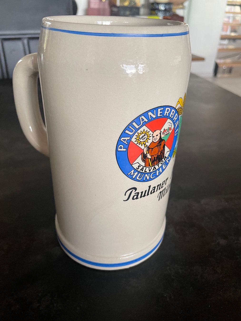 Bicchieri: Chope en Grès 1L Paulaner Thomasbraü München – Usato da Vallamand venduto da Bricbracbroc82 2