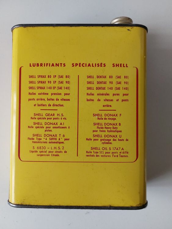 Oeldose SHELL Spirax Motor Oil 2 Liter Bidon huile Oil Can (Gebraucht ...