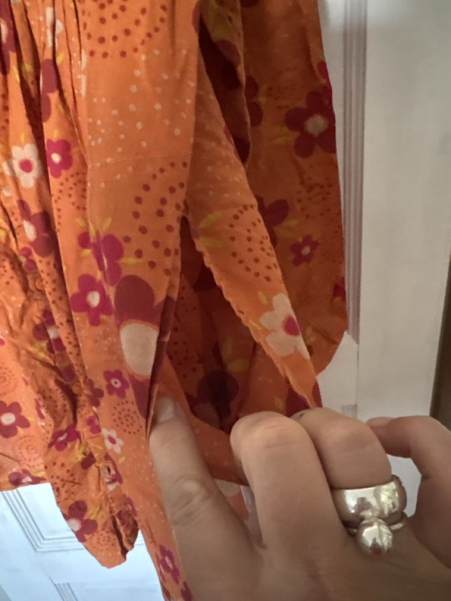 Gudrun Sjöden Tuniche: Gudrun Sjödén Tunika Blumenmuster Orange XL – Usato da Affoltern am Albis venduto da Cmara 2