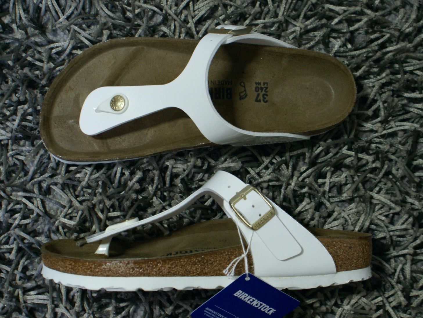 Birkenstock Damenschuhe: Birkenstock, Gizeh, Gr.37, weiss, NEU – Neu und originalverpackt aus Wattwil von glueck 2