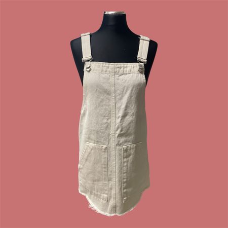 Latzkleid Denim beige Grösse S PULL&BEAR guter Zustand