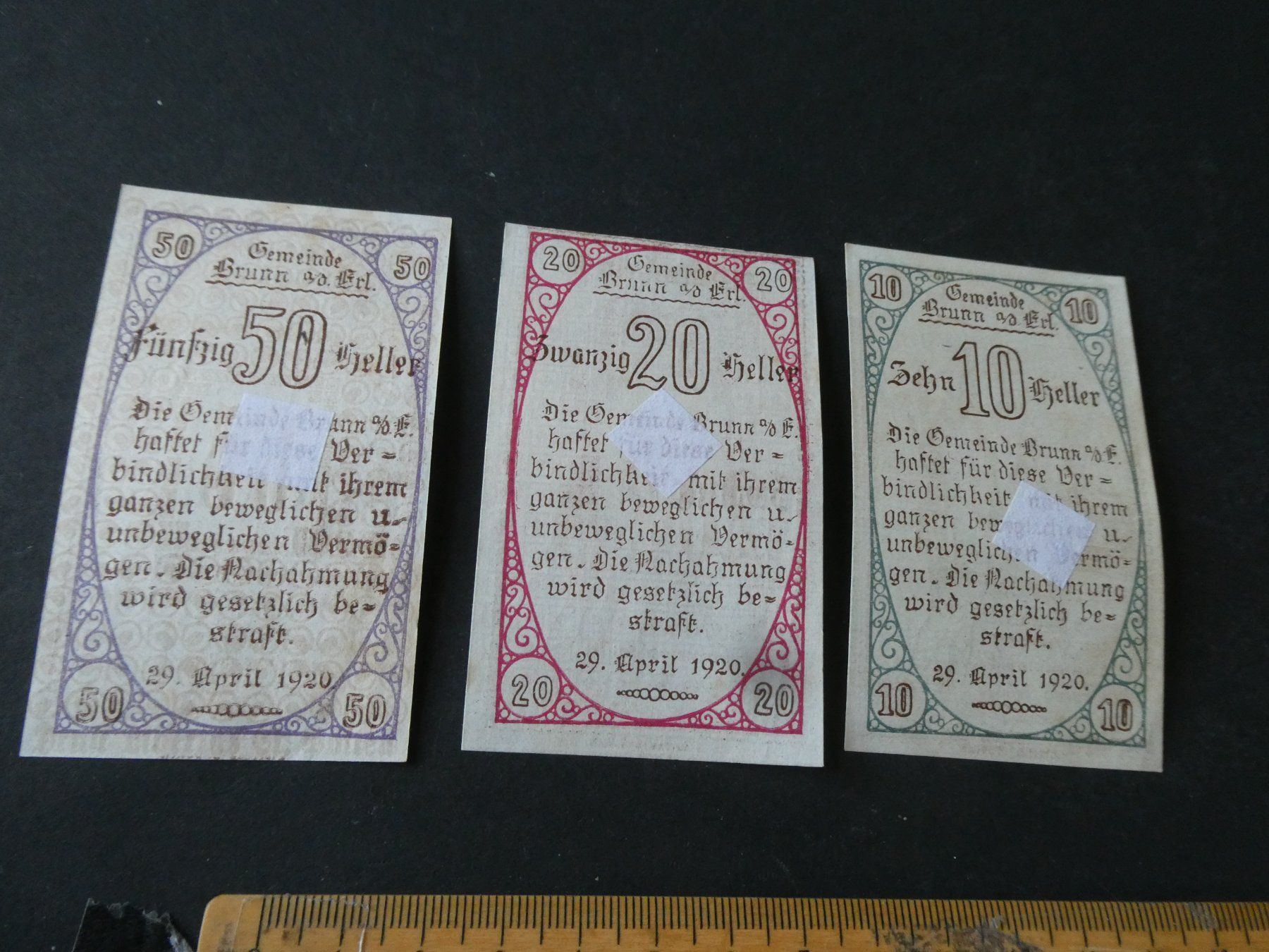 Banknoten: Oesterreich, Brunn  - Notgeldscheine – Gebraucht aus Hinterforst von Rohusri