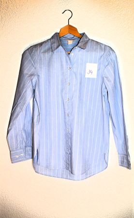 Elegantes Damen-Hemd, hellblau gestreift, Gr. 34