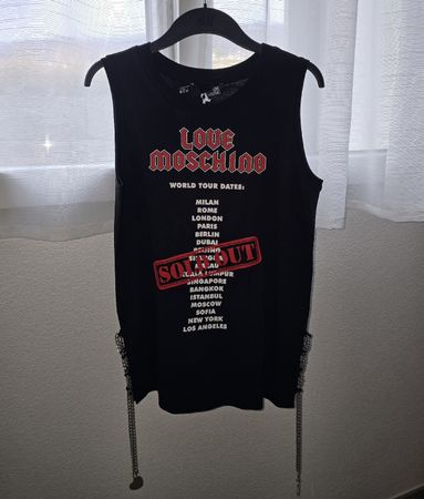 Love Moschino Top sans Manches avec Chaînes, Taille M