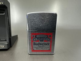 Zippo Budweiser, Unbenutztes Feuerzeug, Benzinfeuerzeug  Unb