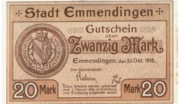 Emmendingen 20 Mark 30.10.1918 VZ+-VZ++