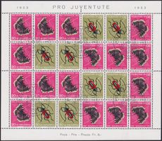 1953, JOZ41, PJ-Kehrdruckbogen +ET-Stempel, Kat: 1500.-+