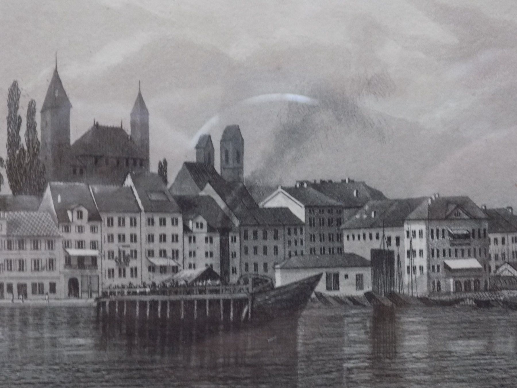 Incisioni: Rapperswil Aquatinta Goldrahmen – Usato da Risch venduto da Rischli15 8