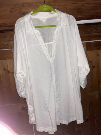 H&M Leinenbluse weiss XL gebraucht guter Zustand