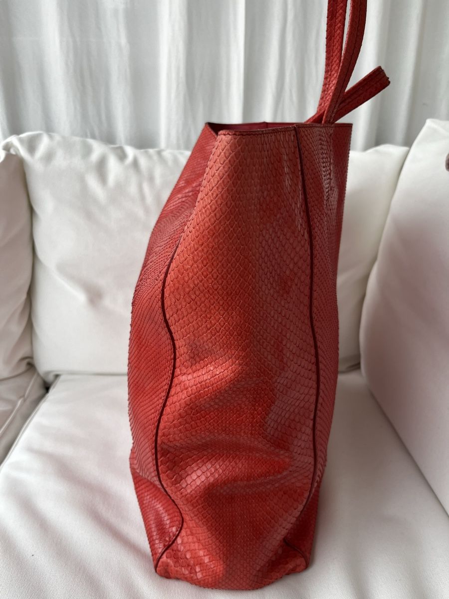 Celine Borse da donna: Céline „Cabas“ Python rot – Usato da Olten venduto da hahnice99 2