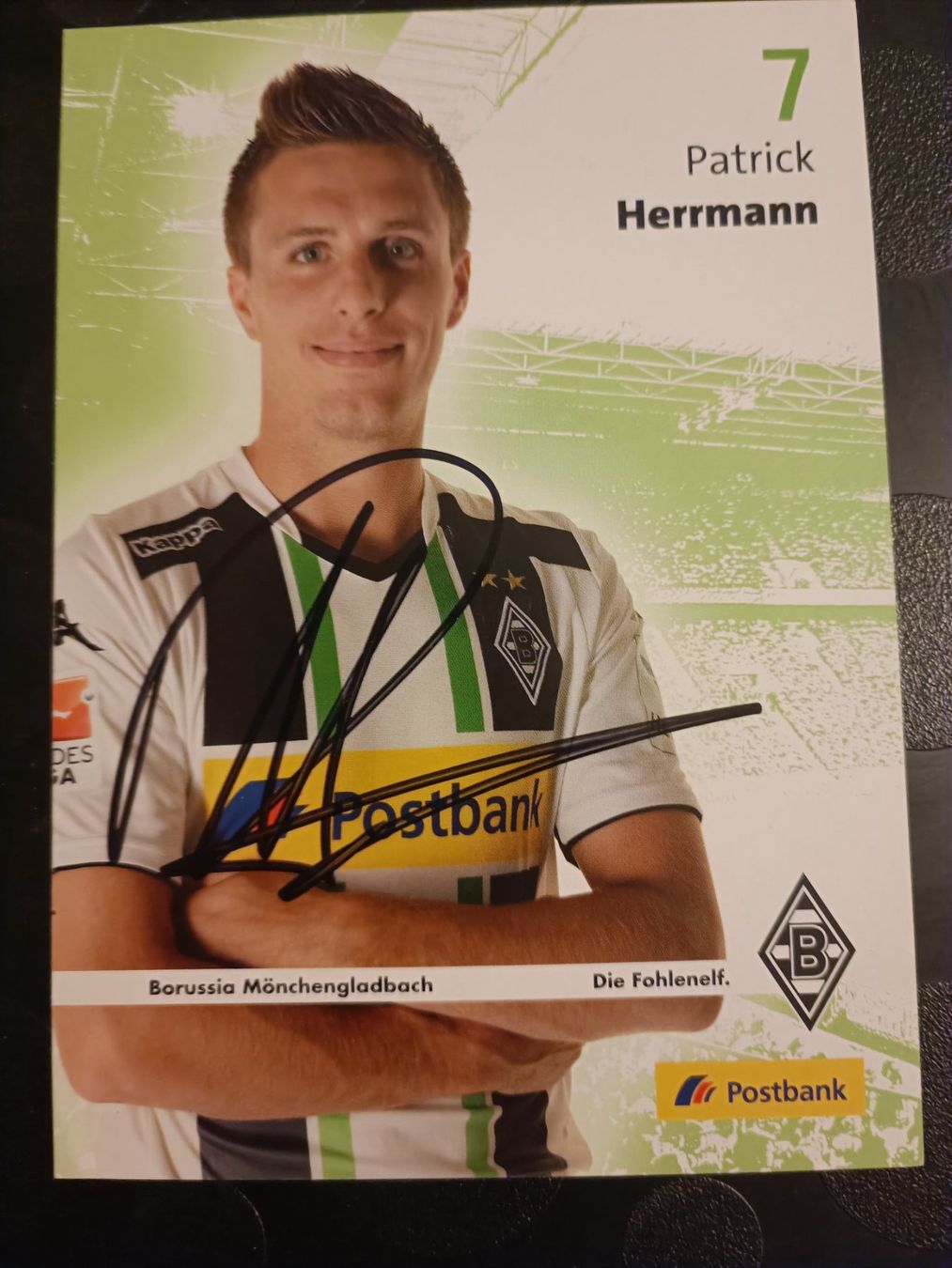 Autografi: Patrick Herrmann - handsigniert Borussia Mönchengladbach – Usato da Menziken venduto da Artographs