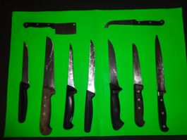 Küchenmesser-Set mit 9 Messern für Fleisch, Gemüse, Käse