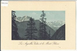 Les Aiguilles Vertes et le Mont-Blanc - Litho