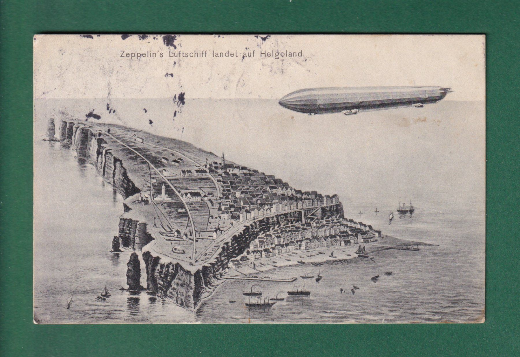 Ansichtskarten: HELGOLAND - Zeppelin Luftschiff - 1923 – Gebraucht aus Pully von nicecards-shop