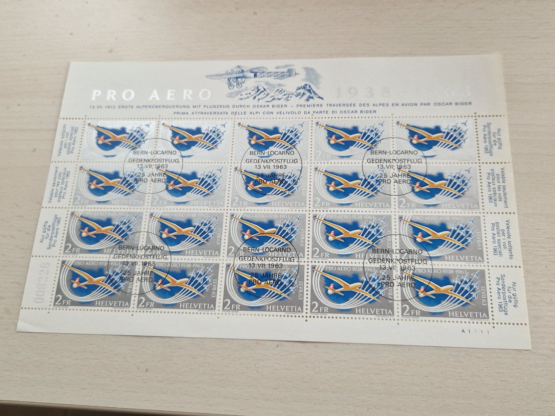 Alle Briefmarken: Flugpostbogen 1963, ab 1.- – Gebraucht aus Burgdorf von Glossy01