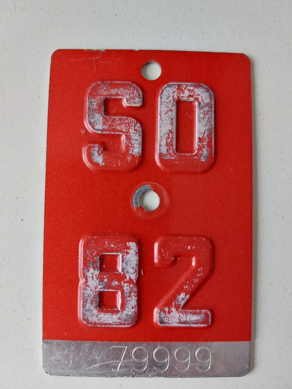 Sachs Insegne: Velonummer SO 82 plaque Velo – Usato da Schenkon venduto da Uhu007