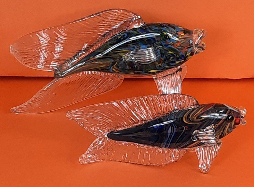 Murano Tutte le decorazioni: MURANO schöne Fisch "Mutter+Baby" Deko – Nuovo (secondo la descrizione) da Seuzach venduto da VT-Collections2 1
