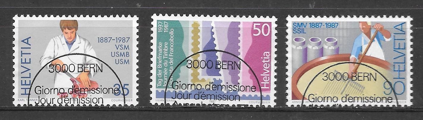 Alle Briefmarken: Serie 750 - 752 ET Halbmondstempel 4.9.1987 – Neu (gemäss Beschreibung) aus Olten von clotaldi