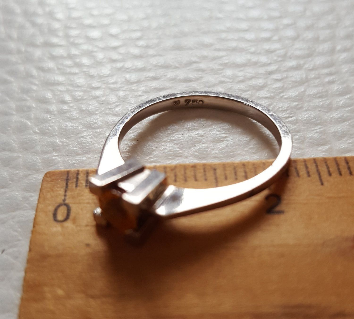 Anelli: 750 Weiss Gold Solitär Ring Mit Stein – Usato da Wald ZH venduto da Dasilver 6