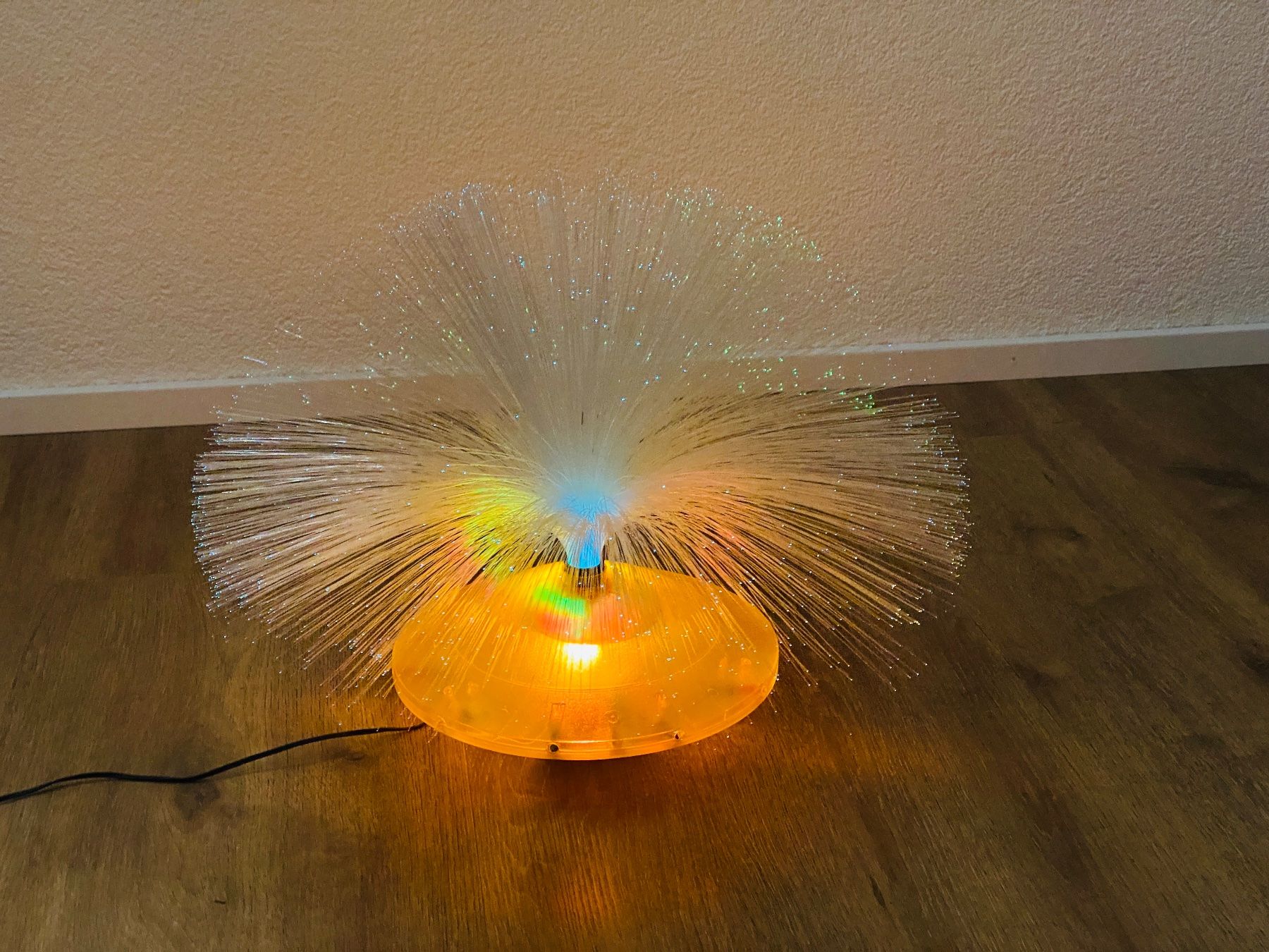Lampen: Glasfaser Tischlampe Gelb – Neu (gemäss Beschreibung) aus Oberlunkhofen von D.Fisch 1
