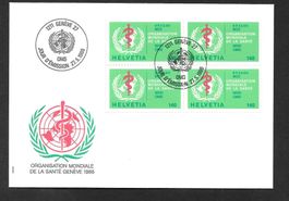 FDC Nr. 40 OMS (D VI) Viererblock ET Genève 27.5.1986