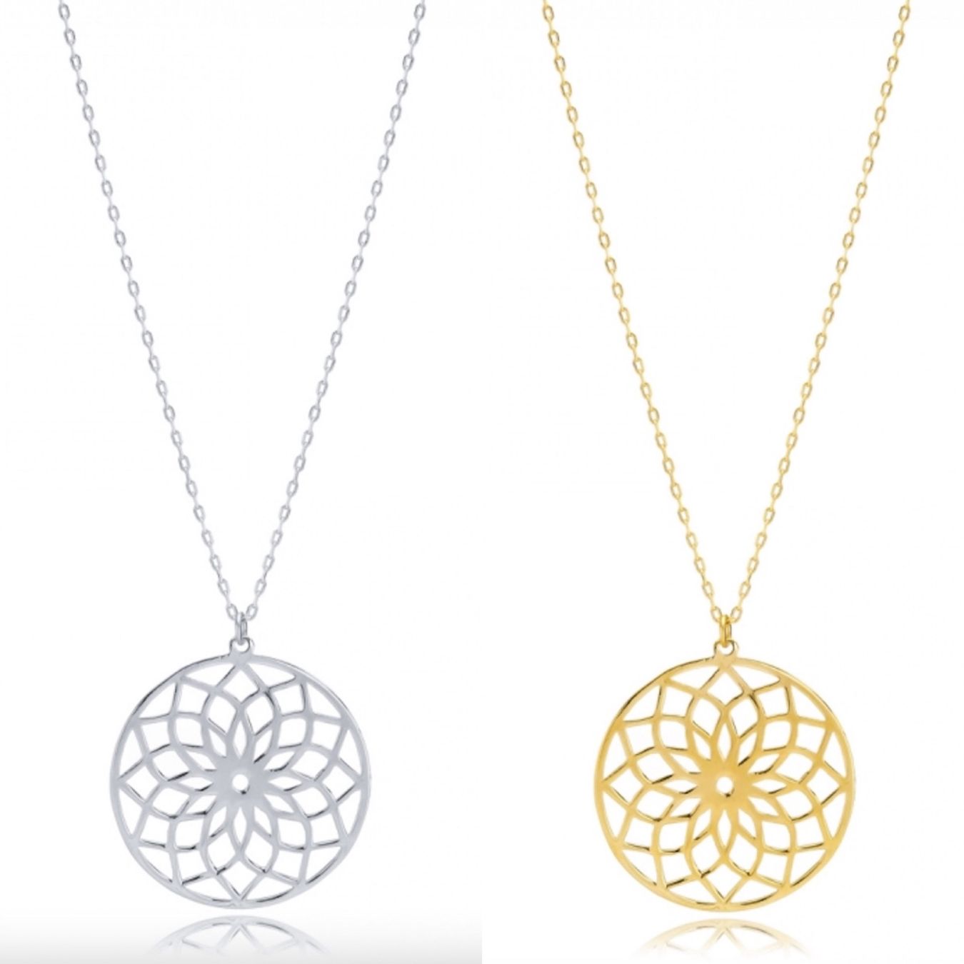 Ketten: Kette 925 Silber gold Lebensbaum layer fein Mandala 45+5cm – Neu und originalverpackt aus Zürich von goldfisch.schmuck