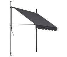 Klemmmarkise schwarz/grau 150 x 180 cm