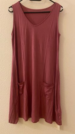 Sommerkleid Malve Kleid Träger Taschen Rayon Gr M 40 42 NEU