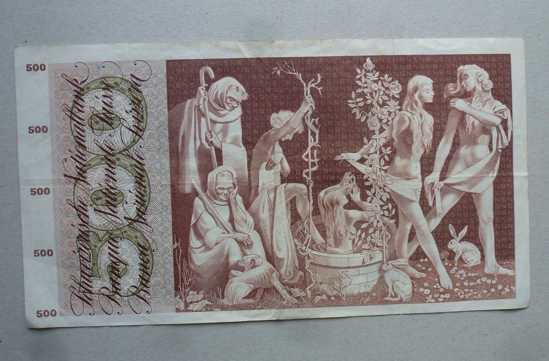 Banconote: Schweiz ++ 500.- Franken 1964 – Usato da Walkringen venduto da Casablanca777 2