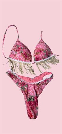 TEZENIS Bikini mit Fransen und Blumenmuster Grösse S