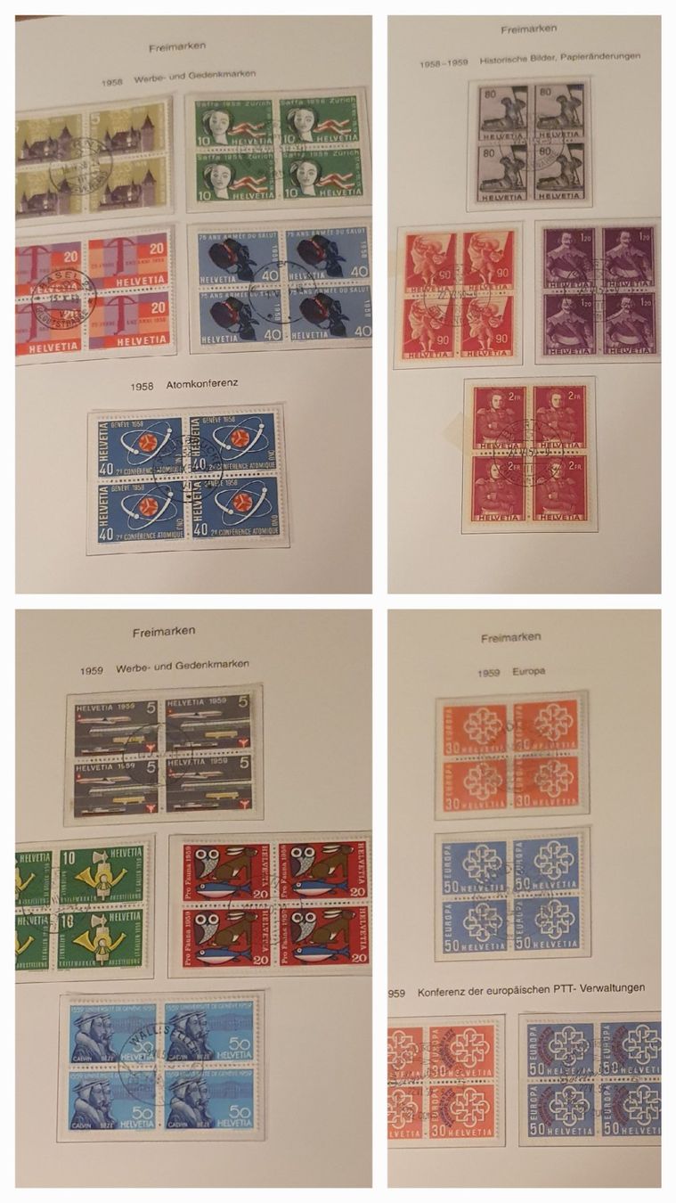 Alle Briefmarken: 4er Block Sammlung Freimarken Gestempelt 1945 - 1990 – Gebraucht aus Kreuzlingen von Rschweiz1 4