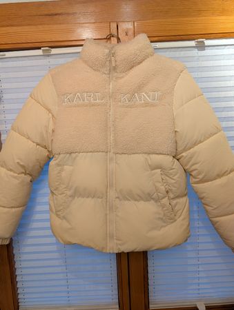 Original Karl Kani Jacke Beige mit Teddyfell Grösse M