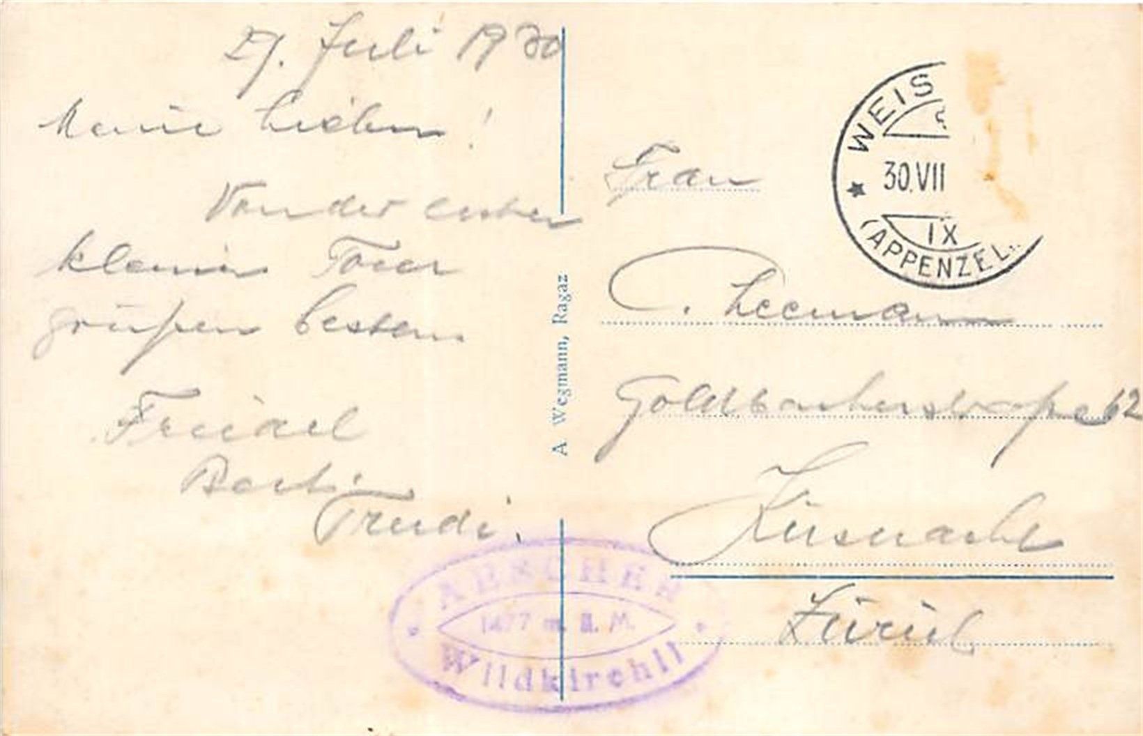 Cartoline postali: Wildkirchli – Usato da Ottikon b.Kemptth. venduto da Neptun1974 1