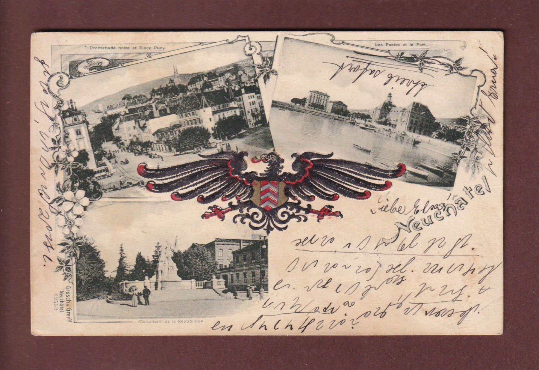 Cartoline postali: NEUCHÂTEL - Multivues - 1904 – Usato da Pully venduto da nicecards