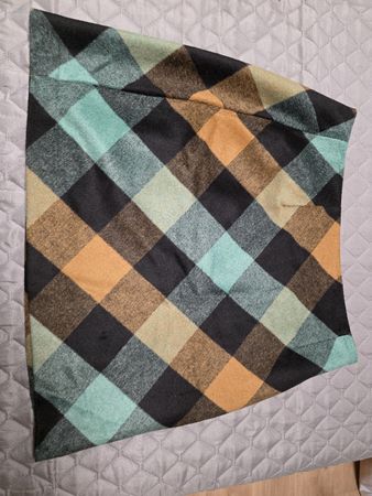 S.Oliver Skirt Check Pattern Green Brown Size W44 New
