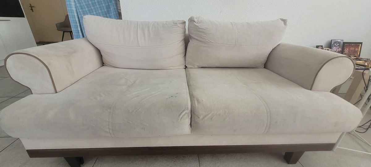 Divani: Sofa beige fabric used condition 3 seats – Usato da Dübendorf venduto da kor_vl99