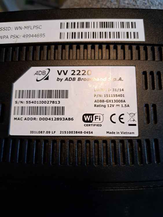 ADB VV 2220, WIFI Router. Kaufen auf Ricardo