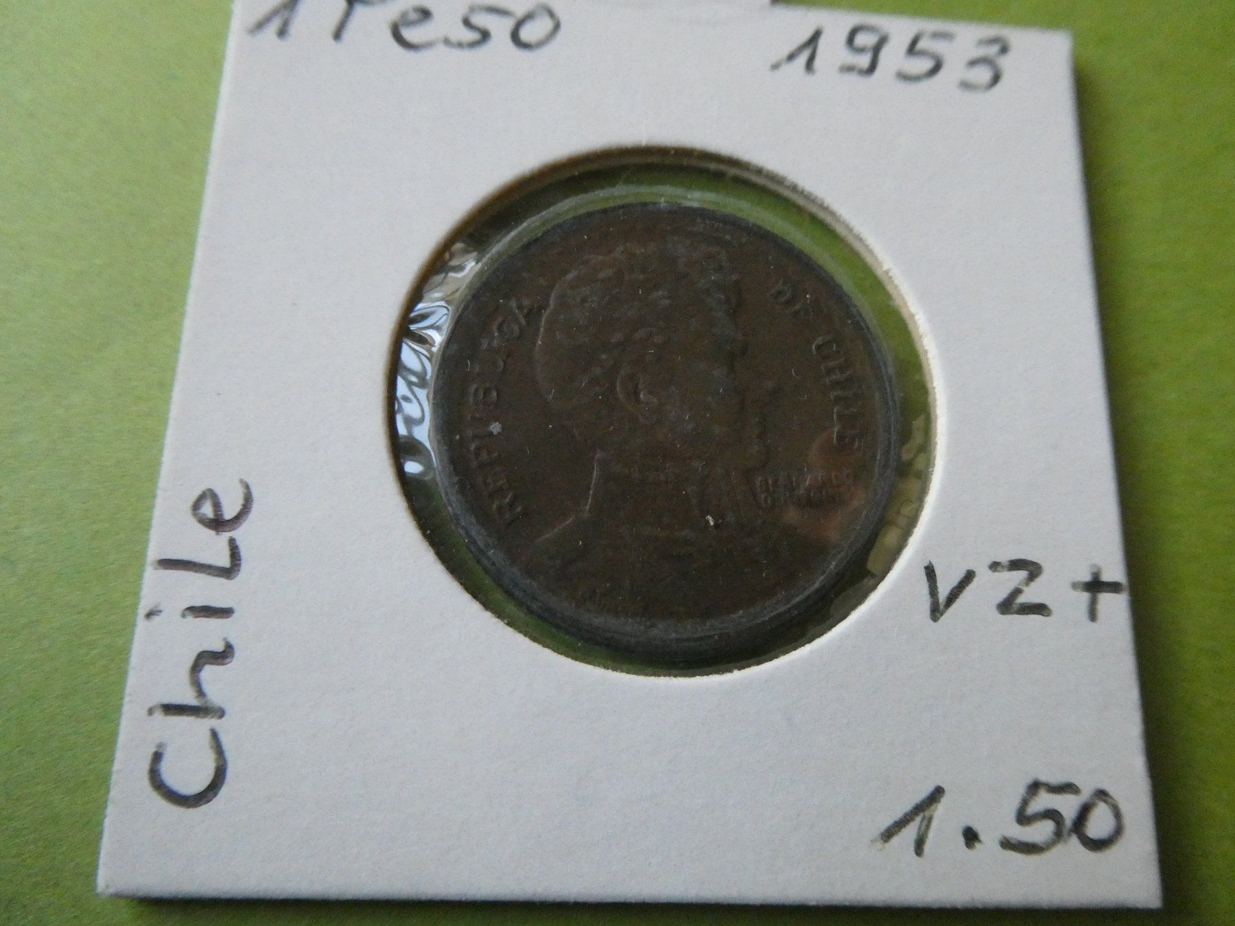 Alle Münzen: Chile 1953, 1 Peso – Gebraucht aus Hinterforst von Rohusri