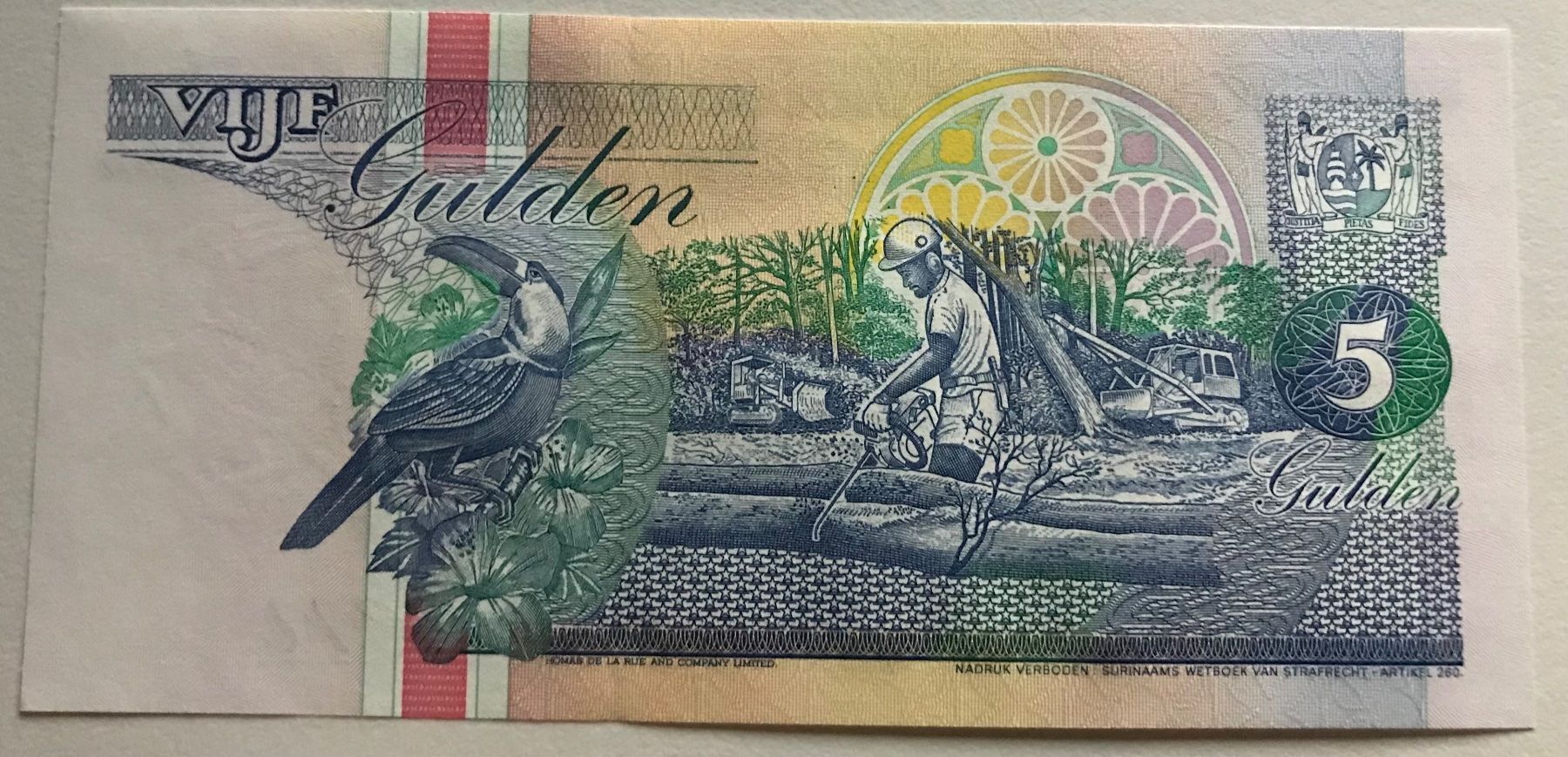 Banconote: Suriname 5 Gulden Neuwertig – Nuovo (secondo la descrizione) da Algetshausen venduto da Carrhard 1