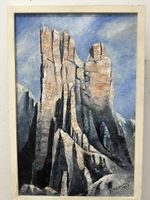 Gemälde F. Muhmenthaler 1964 Vajolettürme Dolomiten