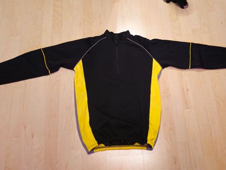 Gut erhaltenes Velo Trikot, Langarm, Grösse L, Schwarz/Gelb