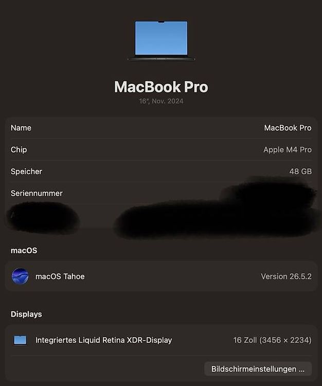 Apple MacBook Pro 16 M4 Pro, 48GB, 1TB, Nano-texture (Gebraucht) in ...