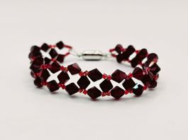 Damenarmband Swarovski Kristalle Ruby mit Magnetverschluss
