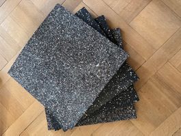 4x Tapis en Caoutchouc anti-vibration (60x60x1.5 cm)