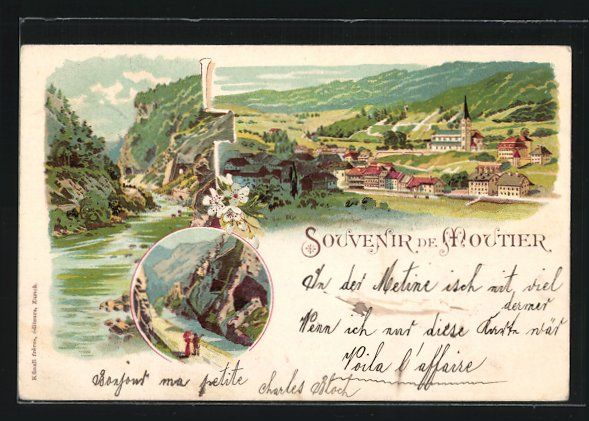 Cartes postales: Litho Moutier, Flusspartie, Gesamtansich – D'occasion à Berlin par bartko-reher